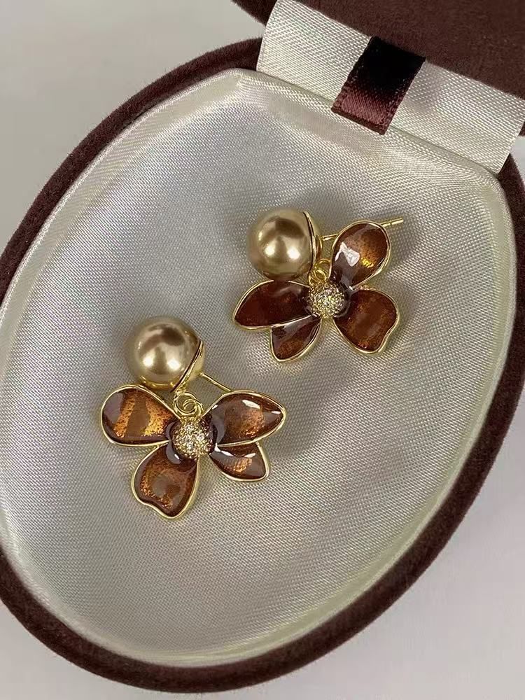 Flower Earring Glaze Drop FashionChic