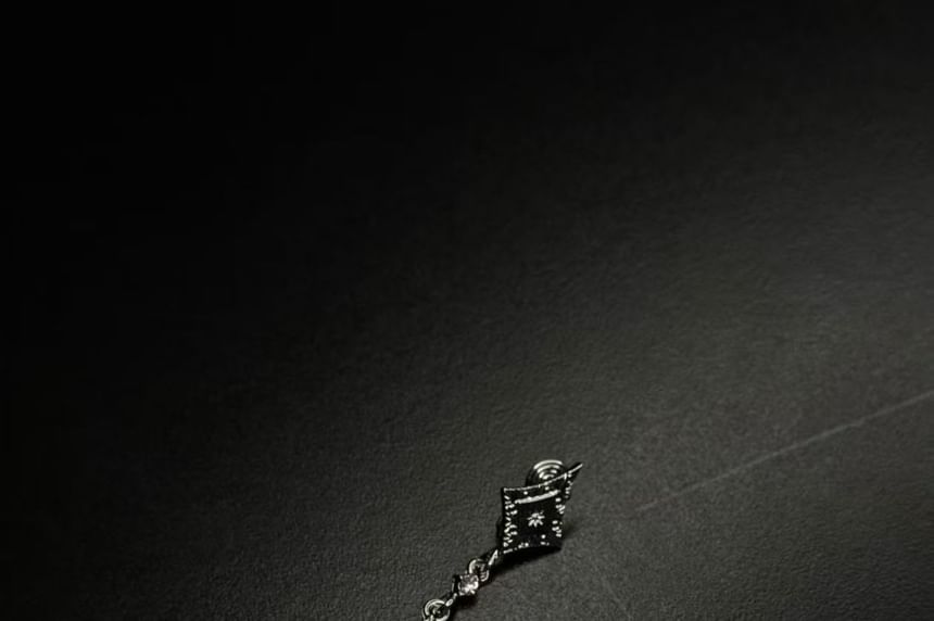 Earring Drop Rhombus Clip-On Rhinestone FashionChic