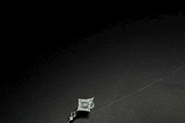 Earring Drop Rhombus Clip-On Rhinestone FashionChic