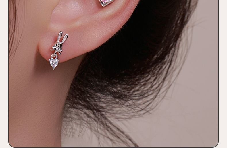 Stud of Set Rabbit 3: Ear Rhinestone FashionChic