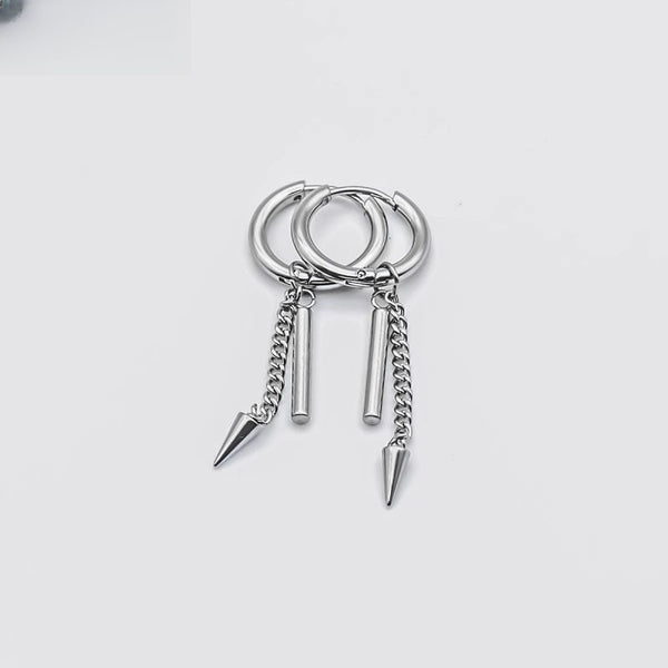 Drop Bar Spike Hoop Earring FashionChic