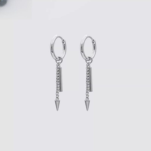 Drop Bar Spike Hoop Earring FashionChic