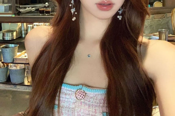 Fringed Earring Bow Pearl Drop Faux FashionChic