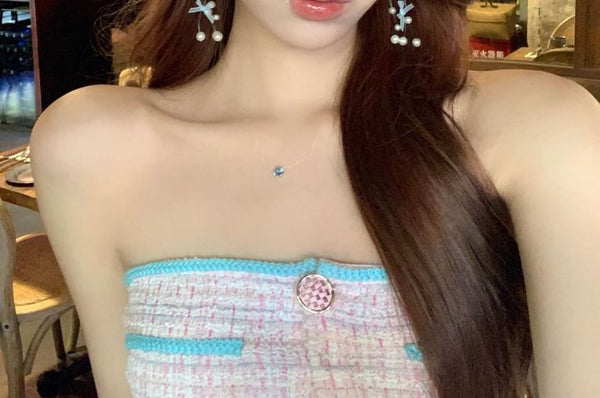 Fringed Earring Bow Pearl Drop Faux FashionChic