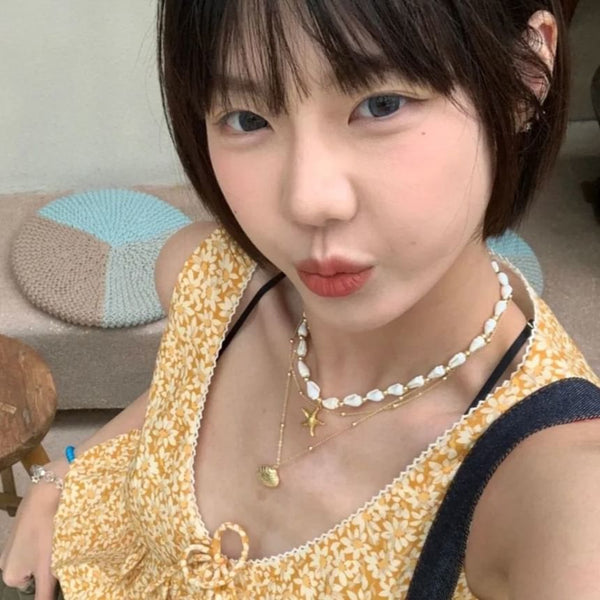 Station Shell Pendant Chain Set: + Starfish Necklace FashionChic