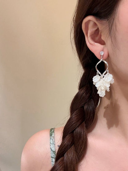 Earring Rhinestone Shell Chandelier FashionChic