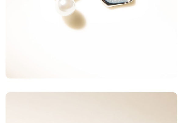 Asymmetrical Faux Drop Pearl Glitter Earring FashionChic