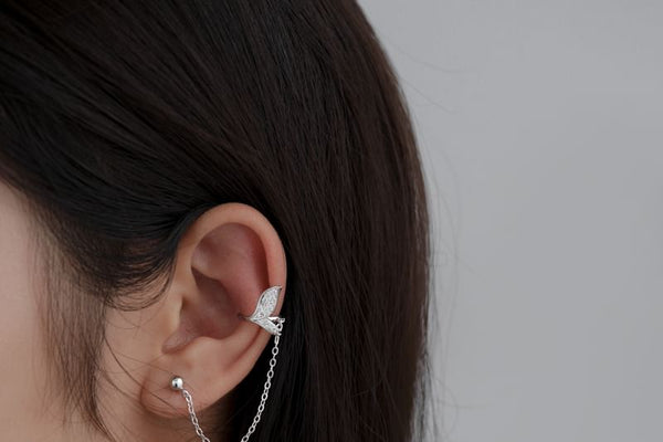 Silver Cuff Fish Chain Sterling Ear 925 Tail FashionChic