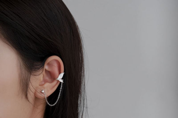 Silver Cuff Fish Chain Sterling Ear 925 Tail FashionChic