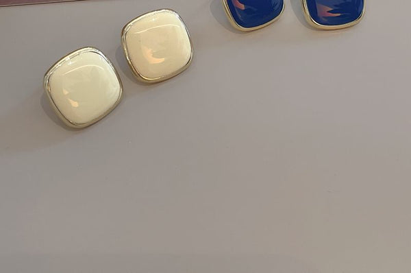 Earring 925 Square Silver Sterling Stud FashionChic