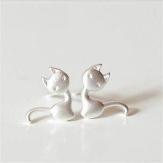 Earring Silver Cat 925 Sterling FashionChic