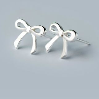 Silver Sterling Earring Bow 925 FashionChic