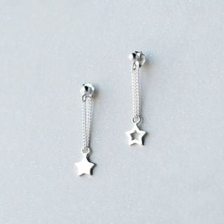 Silver Star Sterling 925 Asymmetrical Earring Drop FashionChic