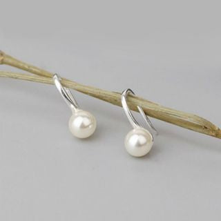 Pearl Silver Sterling 925 Faux Earring FashionChic
