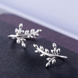 Sterling Silver 925 Earring Leaf FashionChic