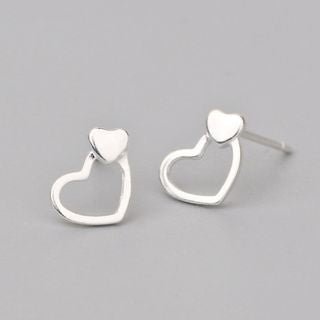 Earring Silver Heart 925 Sterling FashionChic