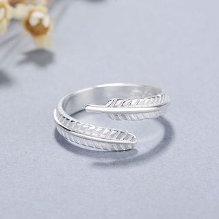Open Feather Ring 925 Sterling Silver FashionChic