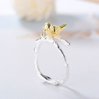 Sterling Ring Silver Plated Gold Open 925 Bird FashionChic