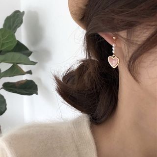 Heart / Drop Faux Pearl Clip-On Earring FashionChic