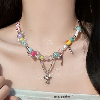 Bow Beaded Necklace FashionChic