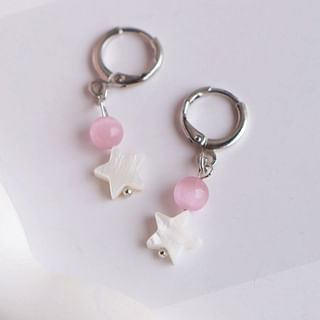 Beaded Star Drop Earring Huggie FashionChic