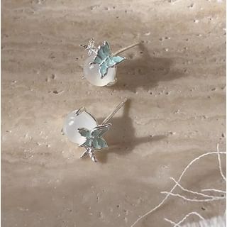 Enamel Butterfly Earring Stud Cabochon FashionChic