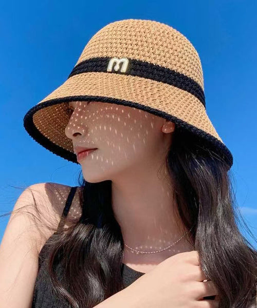 Knitted Leisure Hat White Bucket Hollowed Breathable Out FashionChic