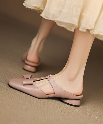 Light Sheepskin Out Sandals Hollow Slide Blue Splicing FashionChic