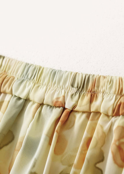 Loose Apricot Print High Waist Cotton Skirts Summer GG008 MZF-SKTS240610