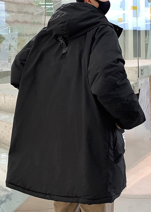 Loose Army Green Hooded Zippered Pockets Duck Down Men Down Coats WinterRM016 ABC