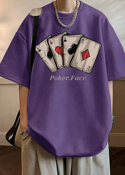 Shirts Green O T Neck Faux Loose Print Summer Army Suede Men FashionChic