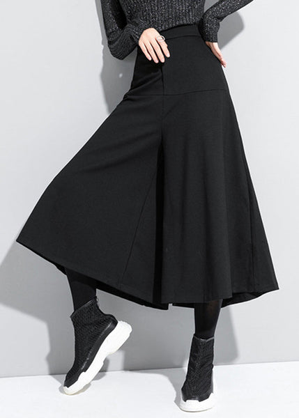 Loose Black High Waist Crop Pants Skirt Spring RZ003 ABC