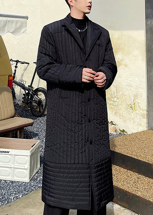 Loose Black Notched Button Original Design Men Parka Winter RJ052 ABC