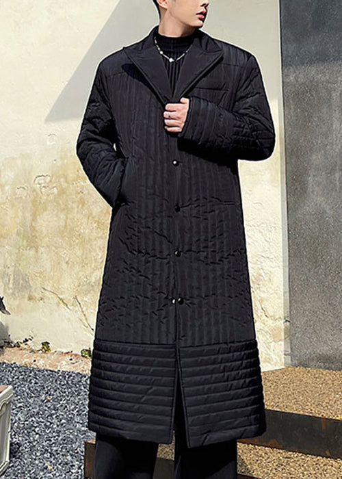 Loose Black Notched Button Original Design Men Parka Winter RJ052 ABC