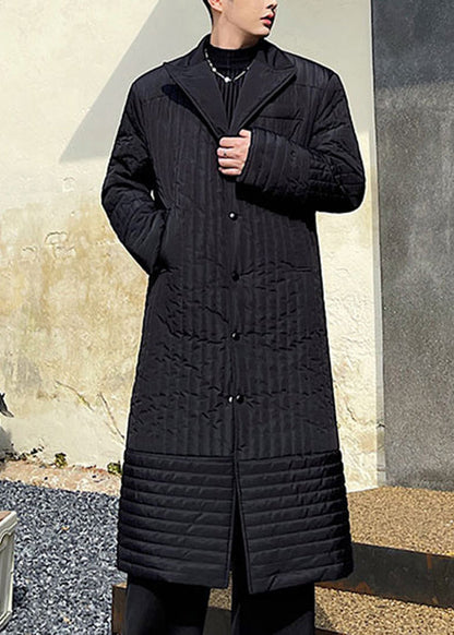 Loose Black Notched Button Original Design Men Parka Winter RJ052 ABC