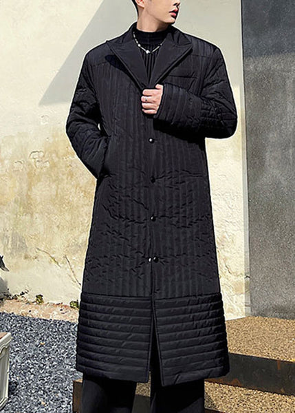 Loose Black Notched Button Original Design Men Parka Winter RJ052 ABC