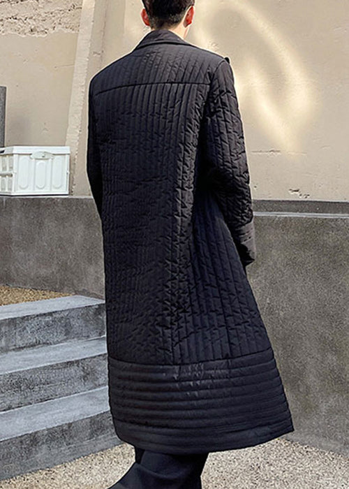 Loose Black Notched Button Original Design Men Parka Winter RJ052 ABC