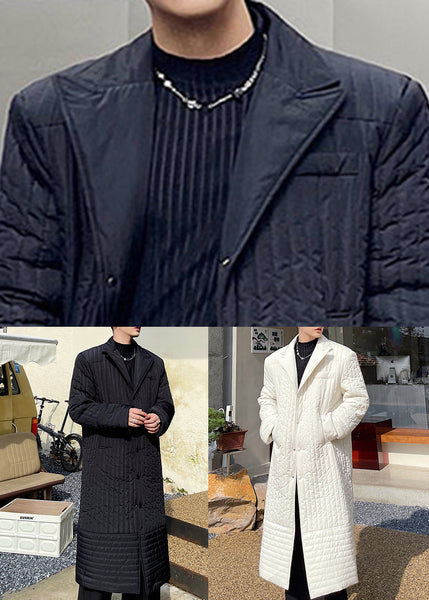 Loose Black Notched Button Original Design Men Parka Winter RJ052 ABC