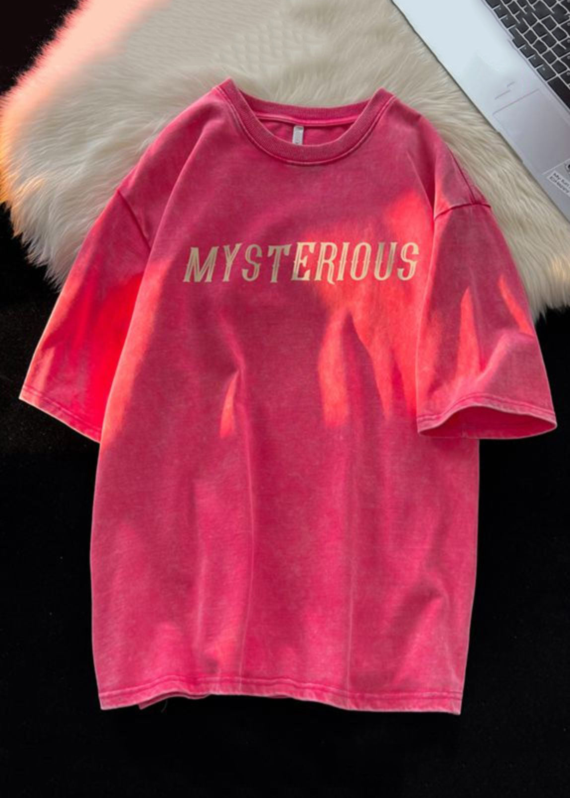 Loose Black O Neck Letter Cotton Mens T Shirt Summer YL004 ABC