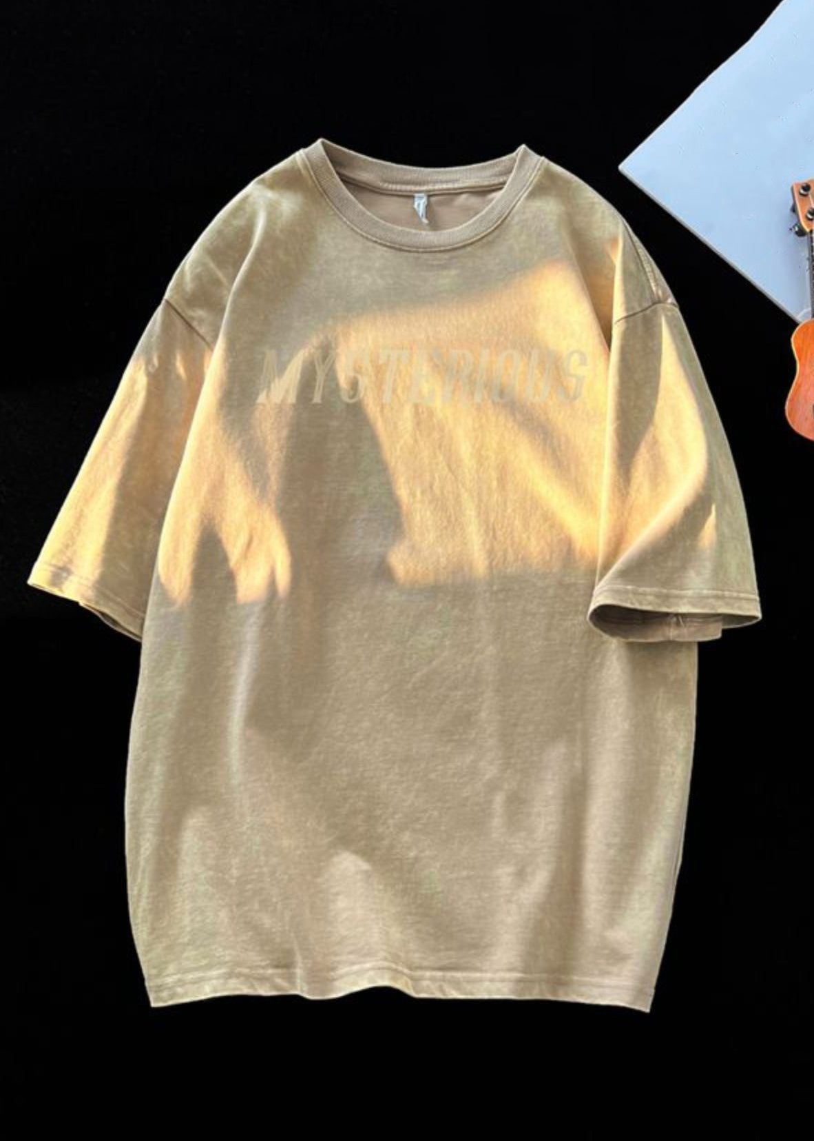 Loose Black O Neck Letter Cotton Mens T Shirt Summer YL004 ABC