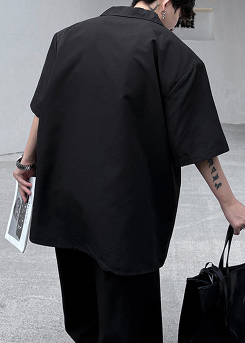 Peter Black Summer Men Collar Loose Pan Shirts Print Cotton FashionChic