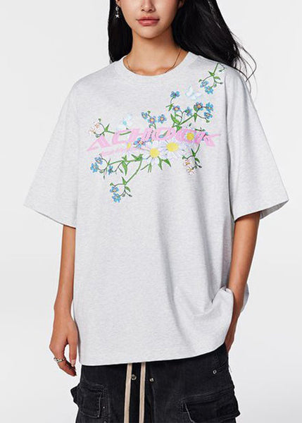 Loose Black Print Cozy Cotton Men Neutral T Shirt Summer LK045 Men-Silk-MENT240630