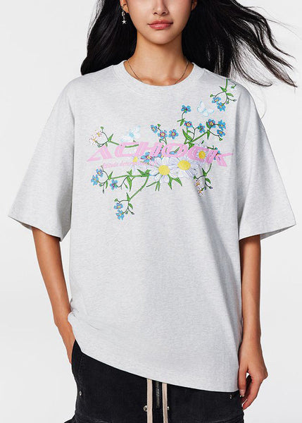 Loose Black Print Cozy Cotton Men Neutral T Shirt Summer LK045 Men-Silk-MENT240630