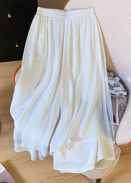 Loose Black Side Open Elastic Waist Cotton Crop Pants Summer FF058 MZF-CPTS240607