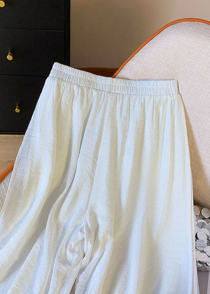 Loose Black Side Open Elastic Waist Cotton Crop Pants Summer FF058 MZF-CPTS240607