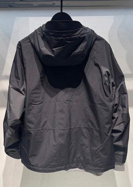 Black Patchwork Mens Hooded Coat Spring Loose Zippered Cotton FashionChic