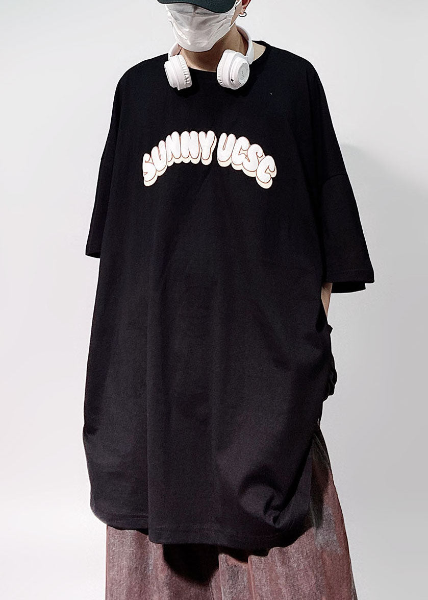 Sleeve Letter Men's Shirts T Half Floral Cotton Blue Loose FashionChic