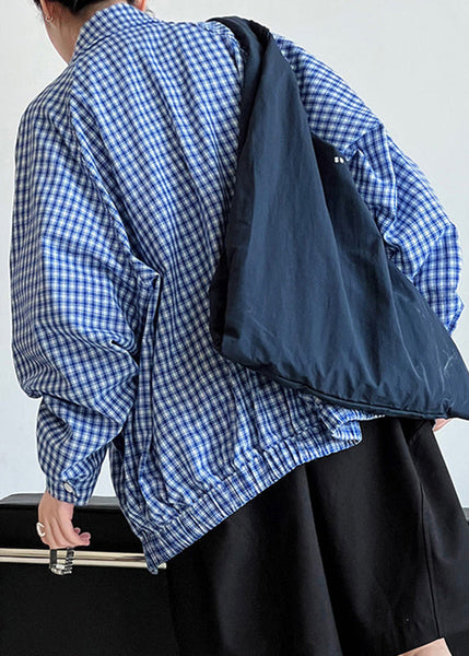 Loose Blue Peter Pan Collar Striped Button Shirt Fall QE064 HS-LTP240925