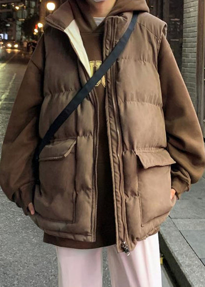 Loose Blue Zip Up Pockets Cotton Filled Mens Waistcoat Sleeveless EQ036 ABC