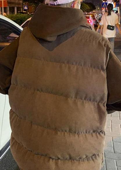 Loose Blue Zip Up Pockets Cotton Filled Mens Waistcoat Sleeveless EQ036 ABC